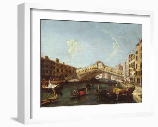 The Rialto in Venice-Canaletto-Framed Giclee Print