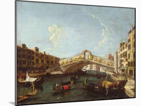 The Rialto in Venice-Canaletto-Mounted Giclee Print