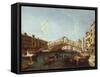 The Rialto in Venice-Canaletto-Framed Stretched Canvas