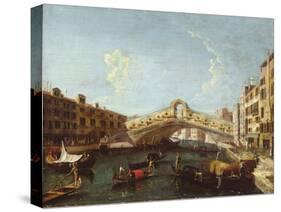 The Rialto in Venice-Canaletto-Stretched Canvas