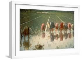 The Rice Weeders (For Eighty Cents)-Angelo Morbelli-Framed Giclee Print
