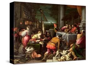 The Rich Man and Lazarus, 1590-95-Leandro Da Ponte Bassano-Stretched Canvas
