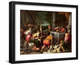 The Rich Man and Lazarus, 1590-95-Leandro Da Ponte Bassano-Framed Giclee Print