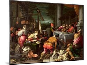 The Rich Man and Lazarus, 1590-95-Leandro Da Ponte Bassano-Mounted Giclee Print