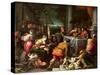The Rich Man and Lazarus, 1590-95-Leandro Da Ponte Bassano-Stretched Canvas