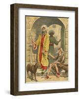 The Rich Man and Lazarus-English School-Framed Giclee Print