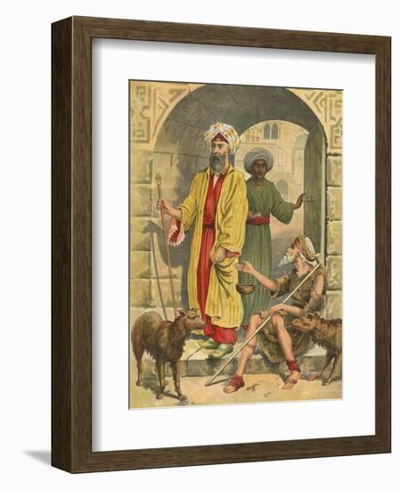 The Rich Man and Lazarus-English School-Framed Giclee Print