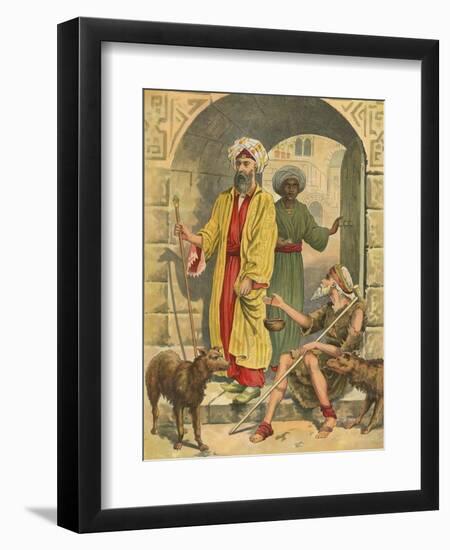 The Rich Man and Lazarus-English School-Framed Giclee Print