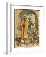 The Rich Man and Lazarus-English School-Framed Giclee Print