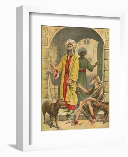 The Rich Man and Lazarus-English School-Framed Giclee Print