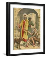 The Rich Man and Lazarus-English School-Framed Giclee Print