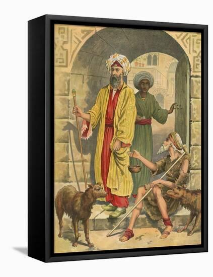 The Rich Man and Lazarus-English School-Framed Stretched Canvas