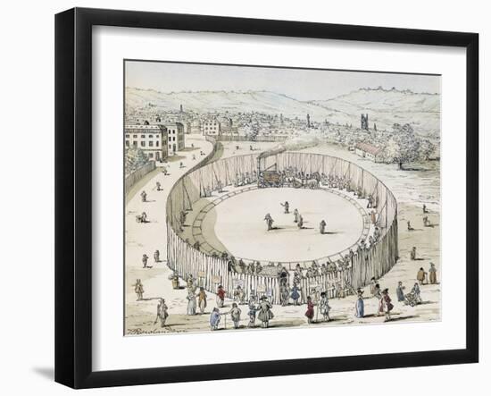 The Richard Trevithick Railway in Euston Square in London-null-Framed Giclee Print