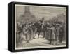 The Ride from Vienna to Paris, Arrival of Lieutenant Zubowitz at the Barriere Du Trone-null-Framed Stretched Canvas