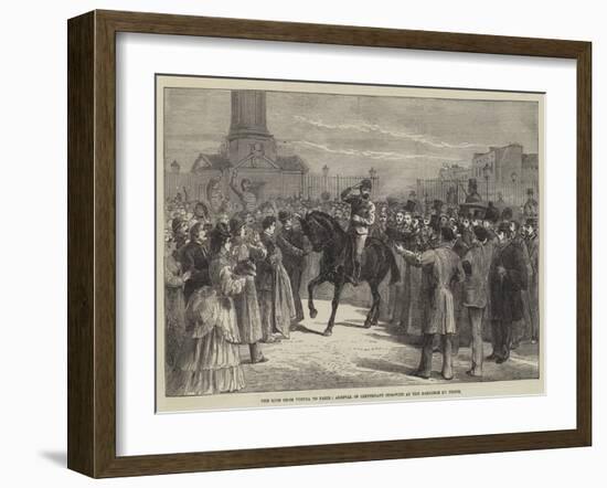 The Ride from Vienna to Paris, Arrival of Lieutenant Zubowitz at the Barriere Du Trone-null-Framed Giclee Print