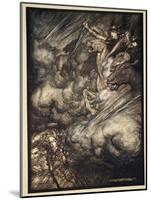 The ride of the Valkyries, illustration from 'The Rhinegold and the Valkyrie', 1910-Arthur Rackham-Mounted Giclee Print