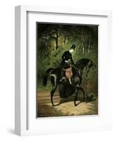 The Rider, Kipler, on Her Black Mare-Alfred De Dreux-Framed Giclee Print