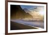 The Ridges of the Na Pali Coast Rise Above the Crashing Surf on the North Shore of Kauai, Hawaii-Sergio Ballivian-Framed Photographic Print