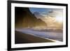 The Ridges of the Na Pali Coast Rise Above the Crashing Surf on the North Shore of Kauai, Hawaii-Sergio Ballivian-Framed Photographic Print