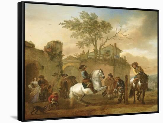 The Riding School, C.1668-Philips Wouwermans-Framed Stretched Canvas