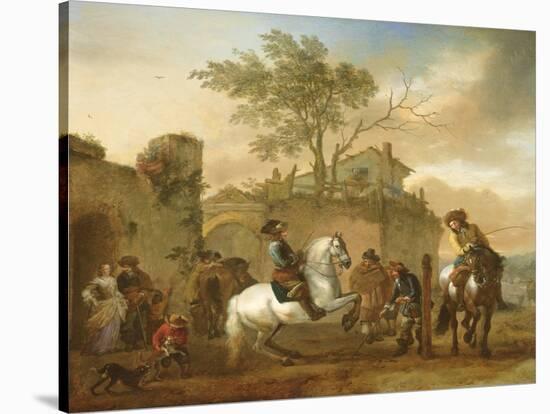 The Riding School, C.1668-Philips Wouwermans-Stretched Canvas