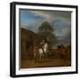 The Riding School, circa 1658 (Oil on Canvas)-Adriaen van de Velde-Framed Giclee Print