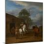 The Riding School, circa 1658 (Oil on Canvas)-Adriaen van de Velde-Mounted Giclee Print