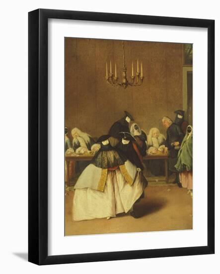 The Ridotto, Venetian Masks-Pietro Longhi-Framed Giclee Print