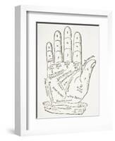 The Right Hand, Copy of an Illustration from 'Cerasariensis' by Tricassus, Nuremberg 1560-German School-Framed Giclee Print