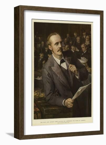 The Right Honorable Arthur James Balfour, Mp, Addressing the House of Commons-Sydney Prior Hall-Framed Giclee Print