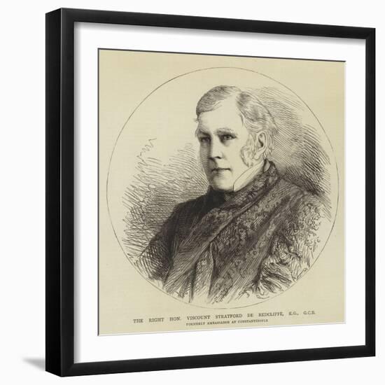 The Right Honourable Viscount Stratford De Redcliffe, Kg, Gcb-null-Framed Giclee Print