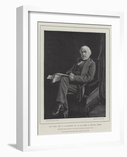 The Right Honourable W E Gladstone, Mp, in His Room at Downing Street-William Biscombe Gardner-Framed Giclee Print