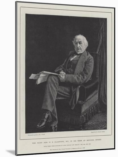 The Right Honourable W E Gladstone, Mp, in His Room at Downing Street-William Biscombe Gardner-Mounted Giclee Print