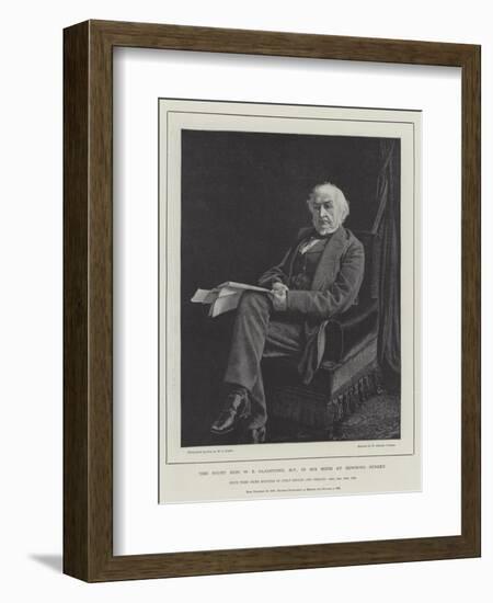 The Right Honourable W E Gladstone, Mp, in His Room at Downing Street-William Biscombe Gardner-Framed Giclee Print