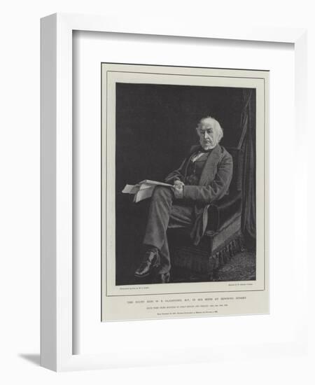 The Right Honourable W E Gladstone, Mp, in His Room at Downing Street-William Biscombe Gardner-Framed Giclee Print