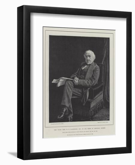 The Right Honourable W E Gladstone, Mp, in His Room at Downing Street-William Biscombe Gardner-Framed Premium Giclee Print