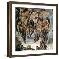 The Righteous Drawn up to Heaven, Detail from "The Last Judgement"-Michelangelo Buonarroti-Framed Giclee Print