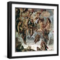 The Righteous Drawn up to Heaven, Detail from "The Last Judgement"-Michelangelo Buonarroti-Framed Giclee Print