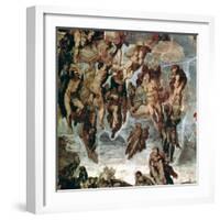 The Righteous Drawn up to Heaven, Detail from "The Last Judgement"-Michelangelo Buonarroti-Framed Giclee Print