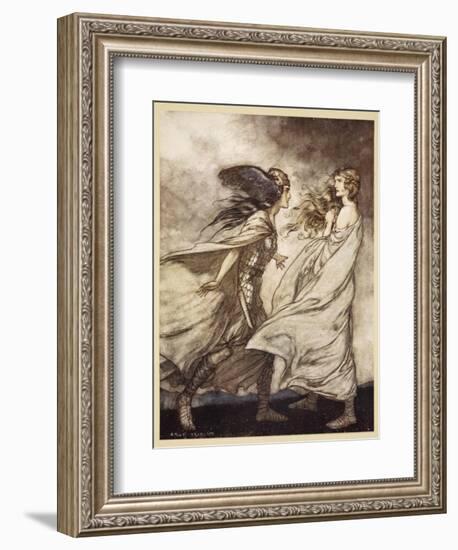 The ring upon thy hand', illustration from 'Siegfried and the Twilight of Gods', 1924-Arthur Rackham-Framed Giclee Print