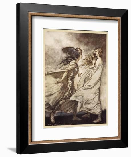 The ring upon thy hand', illustration from 'Siegfried and the Twilight of Gods', 1924-Arthur Rackham-Framed Giclee Print