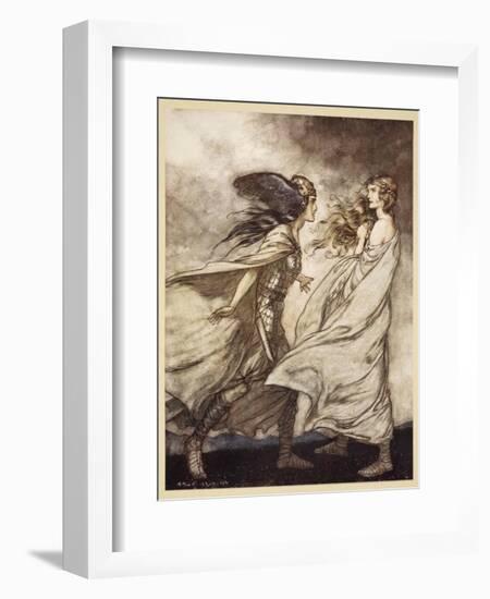 The ring upon thy hand', illustration from 'Siegfried and the Twilight of Gods', 1924-Arthur Rackham-Framed Giclee Print