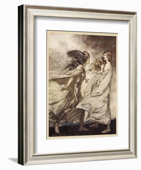 The ring upon thy hand', illustration from 'Siegfried and the Twilight of Gods', 1924-Arthur Rackham-Framed Giclee Print