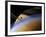 The Ringed Giant Saturn Rises Above the Haze of Titan-Stocktrek Images-Framed Photographic Print