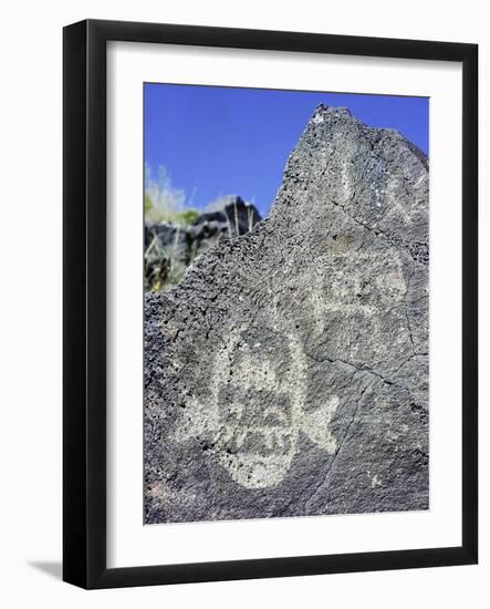 The Rio Grande petroglyphs, Native American, New Mexico, USA-Werner Forman-Framed Photographic Print