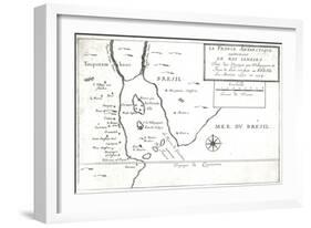 The Rio Ianeiro, from the Travels of Villegagnon and Jean Le Leri in Brazil 1557-1558-null-Framed Giclee Print