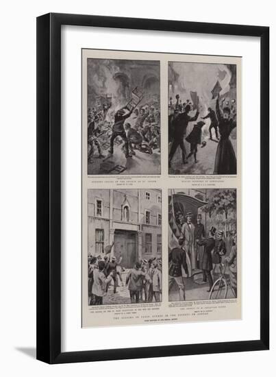 The Rioting in Paris, Scenes in the Streets on Sunday-William Henry Pike-Framed Giclee Print