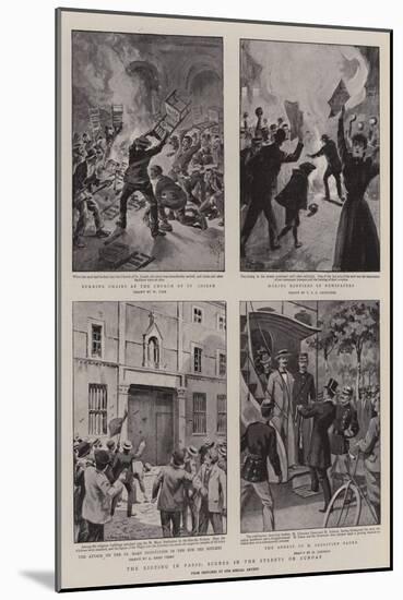 The Rioting in Paris, Scenes in the Streets on Sunday-William Henry Pike-Mounted Giclee Print