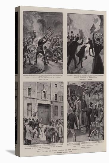 The Rioting in Paris, Scenes in the Streets on Sunday-William Henry Pike-Stretched Canvas