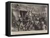 The Riots in Calcutta, Military and Police Clearing the Streets-Sydney Prior Hall-Framed Stretched Canvas